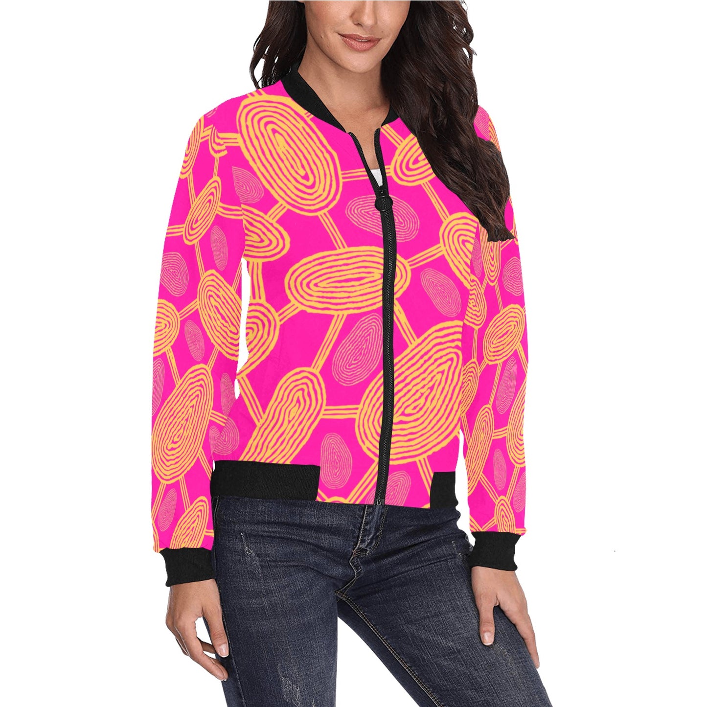 One Eat, we all eat Womens Bomber Jacket by Koori Threads