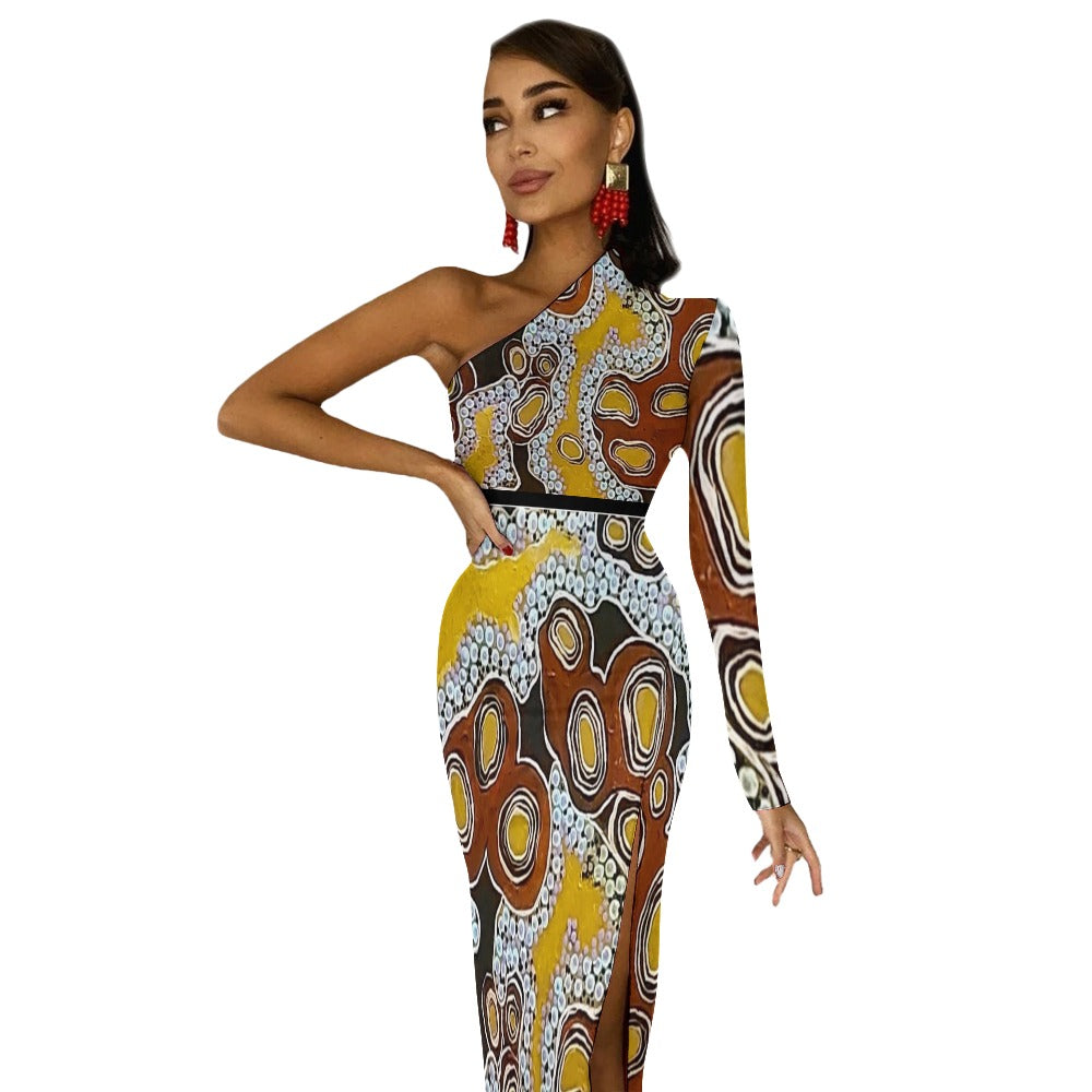 Aboriginal Half Sleeve Slit Dress - Koori Threads