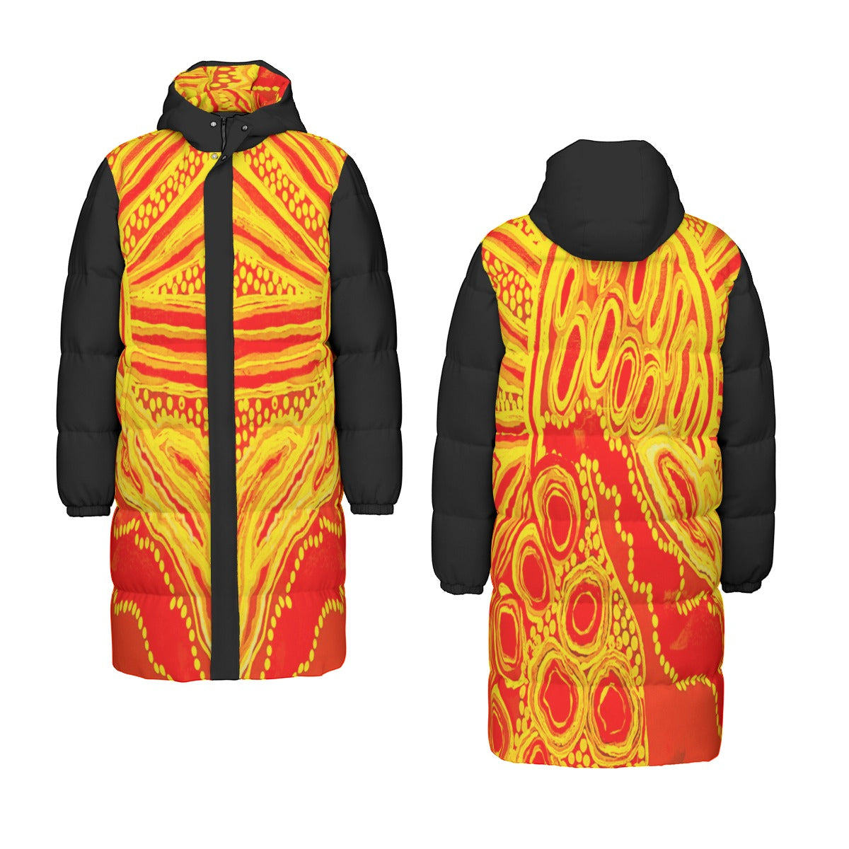 Limited Edition Country Burning Long Puffer Jacket by Koori Threads