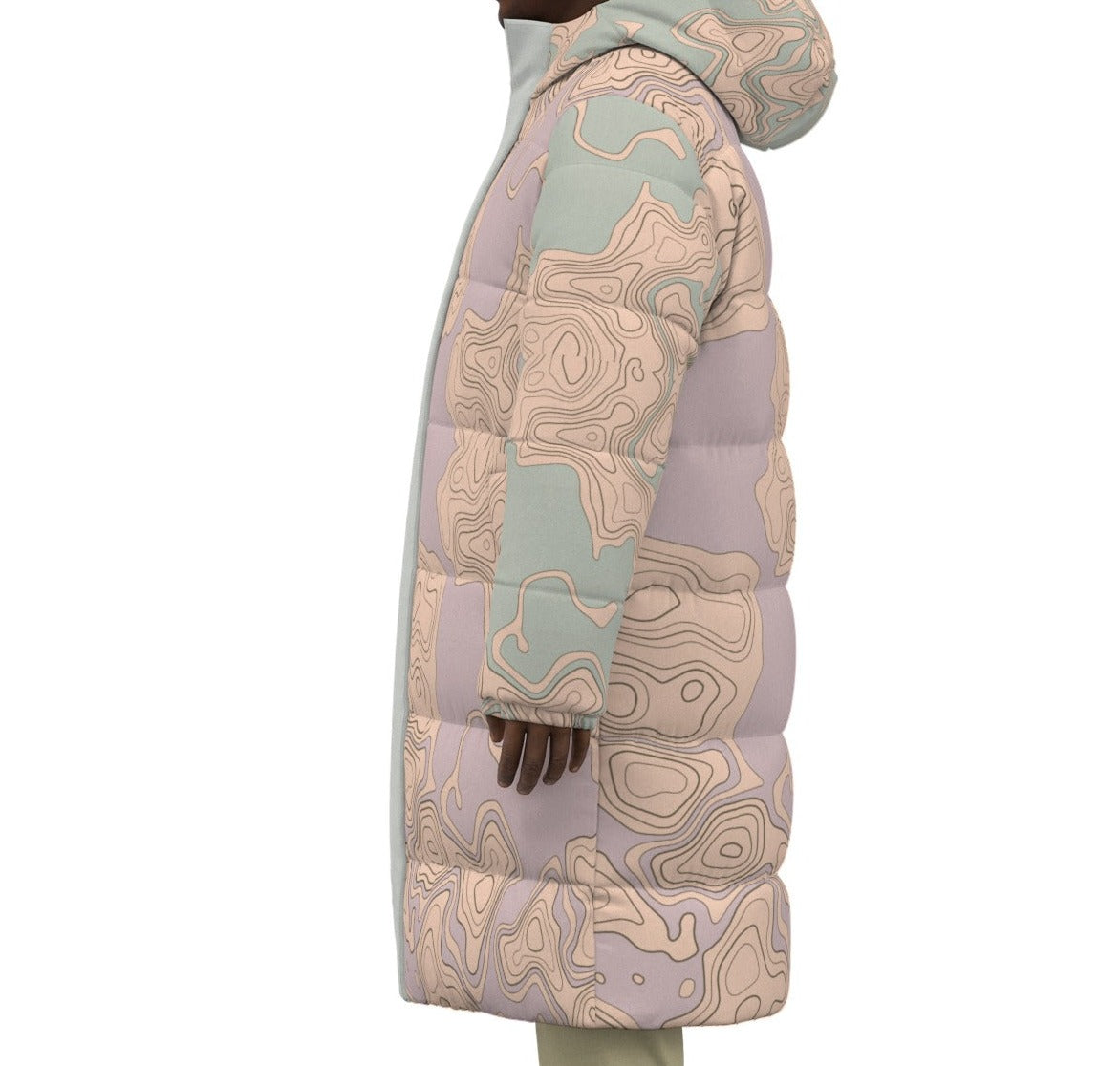 Songlines and Stories Long Duck - Down Puffer Jacket by Koori Threads