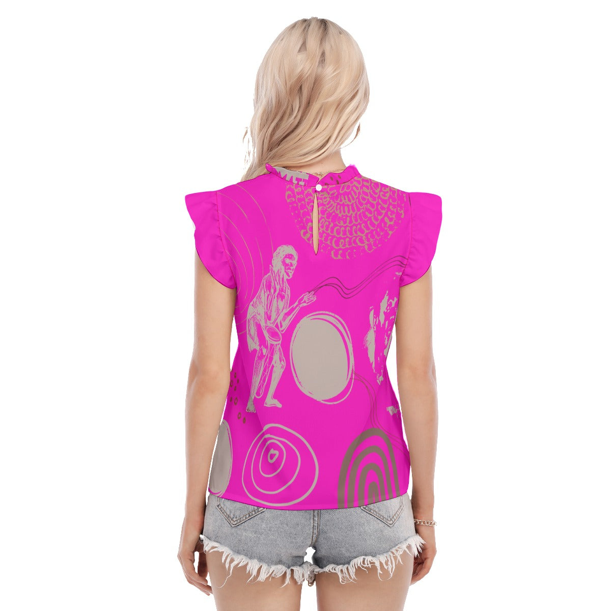 Hot Pink Warriors Dreaming Women's Blouse by Koori Threads