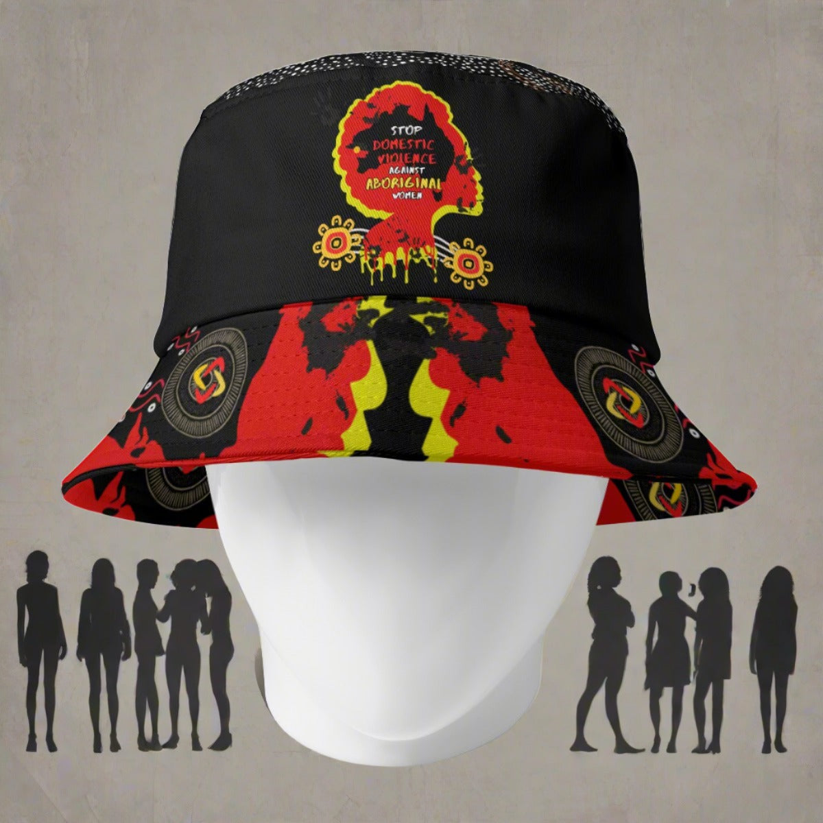 Say No to Domestic Violence Bucket Hat by Koori Threads (Dual side printing)