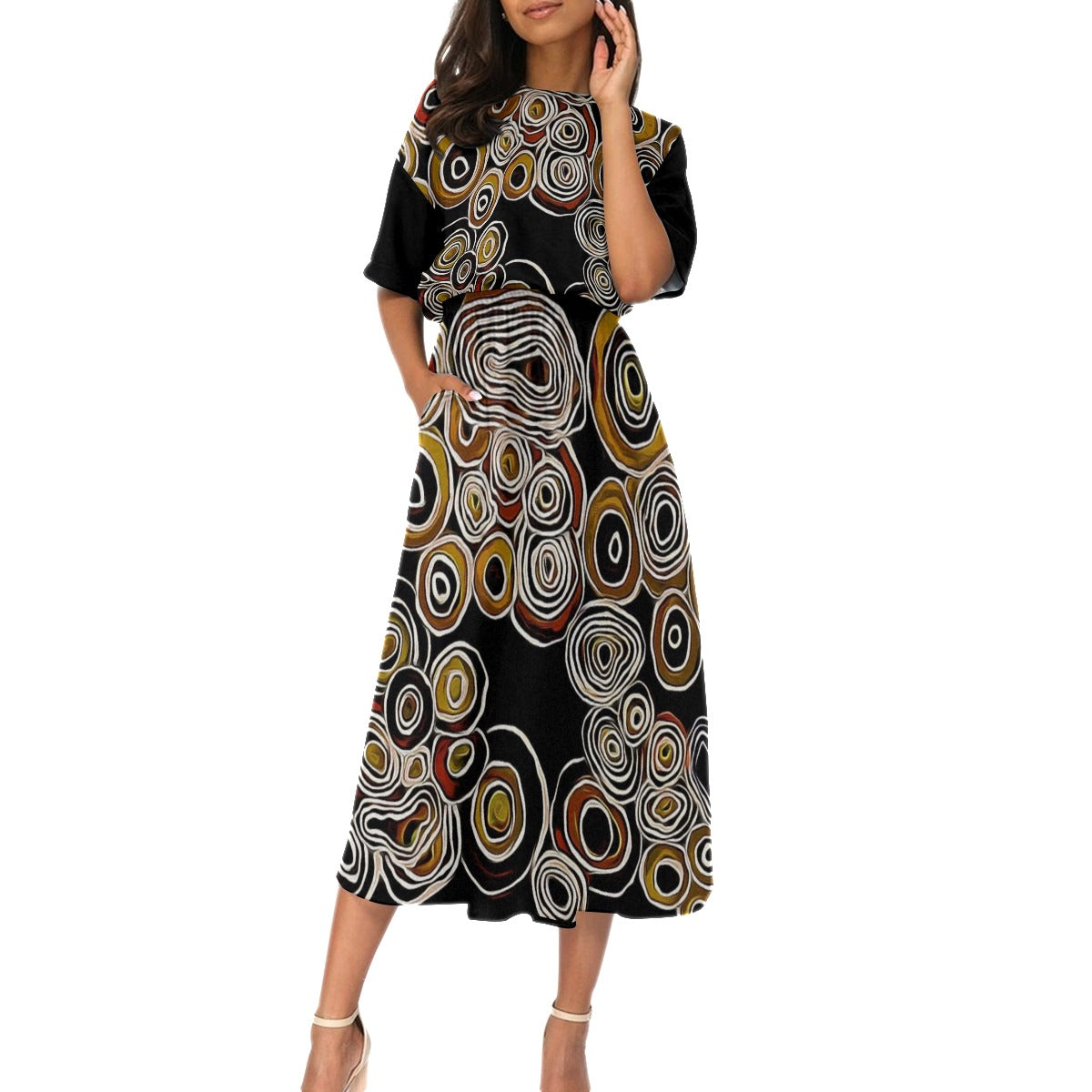 Black Pride Aboriginal Sophistication Dress by Koori Threads