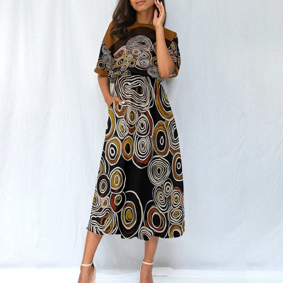 Black Pride Aboriginal Sophistication Dress by Koori Threads