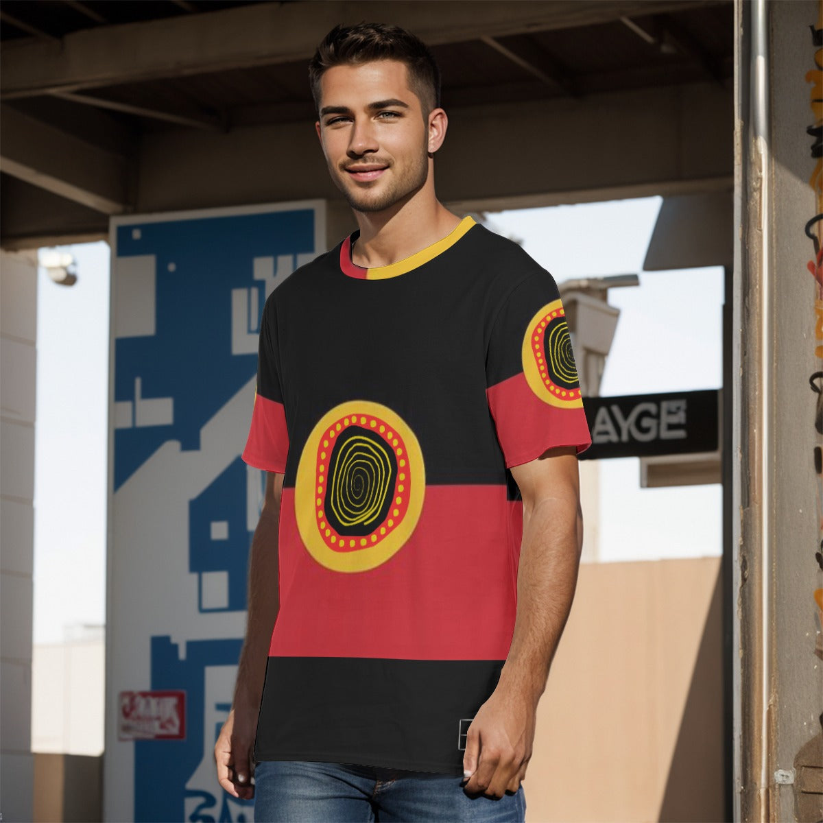 Koori Threads Aboriginal Flag T-Shirt with a Twist | 190GSM Cotton