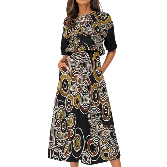 Black Pride Aboriginal Sophistication Dress by Koori Threads