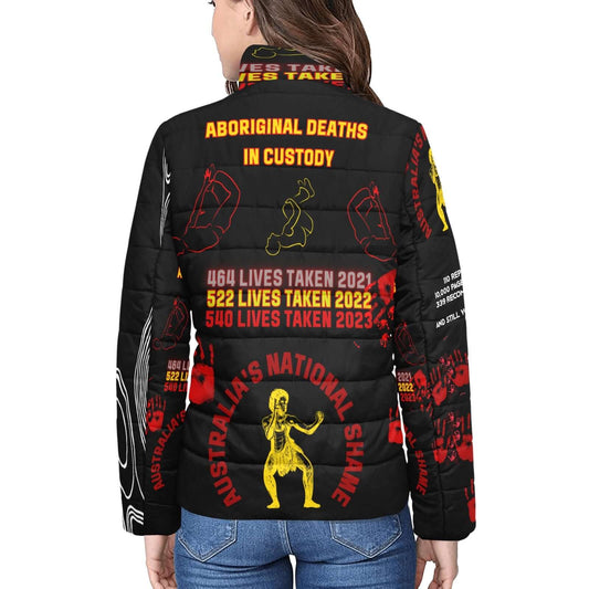 Aboriginal Deaths in Custody Puffer Jacket by Koori Threads