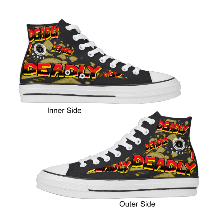 Mens Deadly KIcks,womens deadly kicks,canvas high tops,Grafitti,MOQ1,Delivery days 5