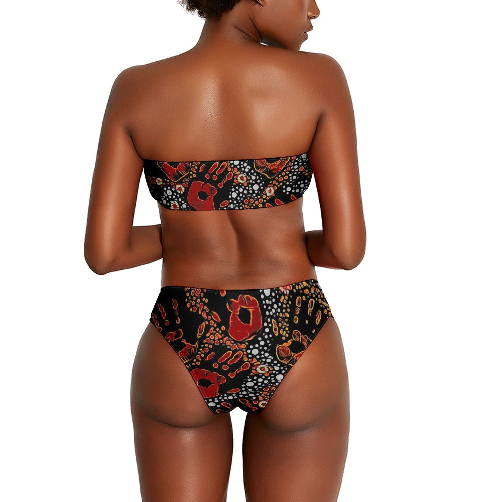 Blood On Your Hands Two Piece Tube Bikini By Koori Threads