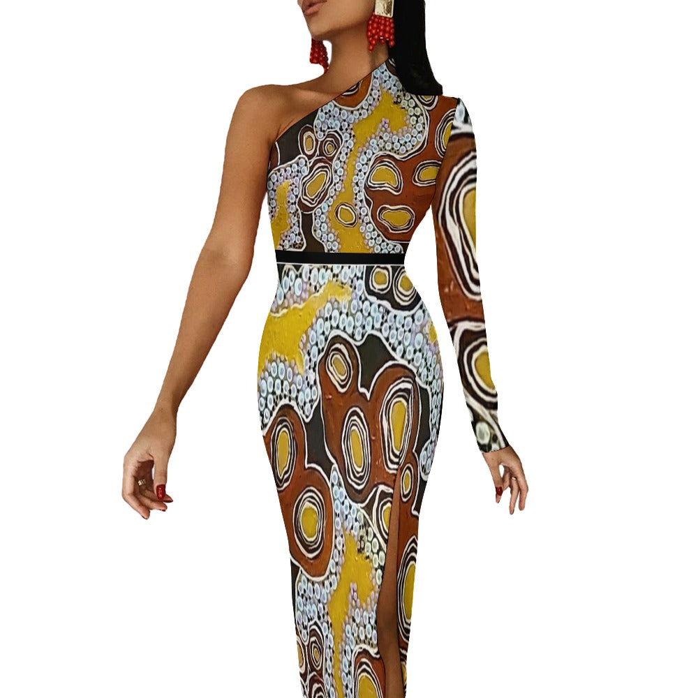 Aboriginal Half Sleeve Slit Dress - Koori Threads