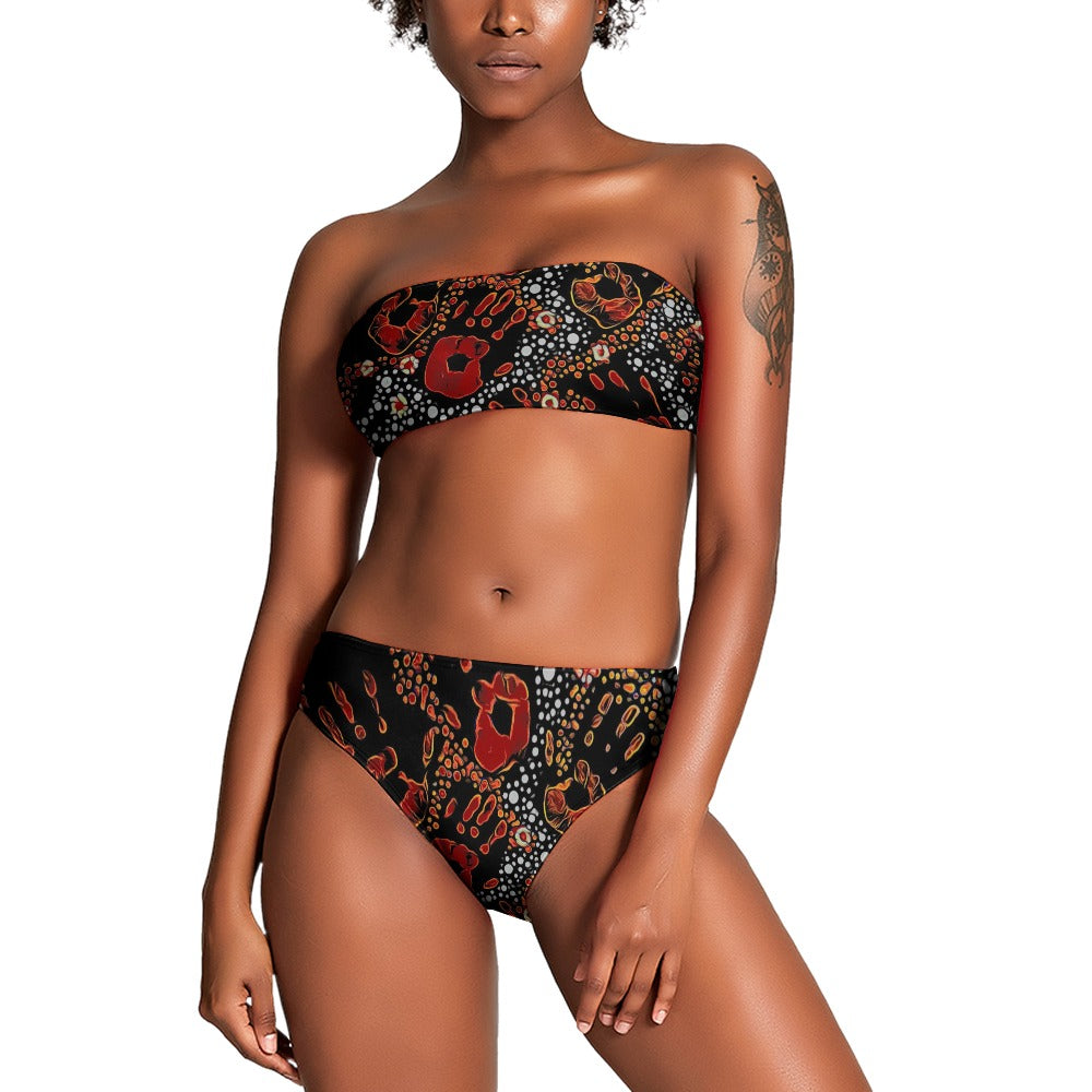 Blood On Your Hands Two Piece Tube Bikini By Koori Threads